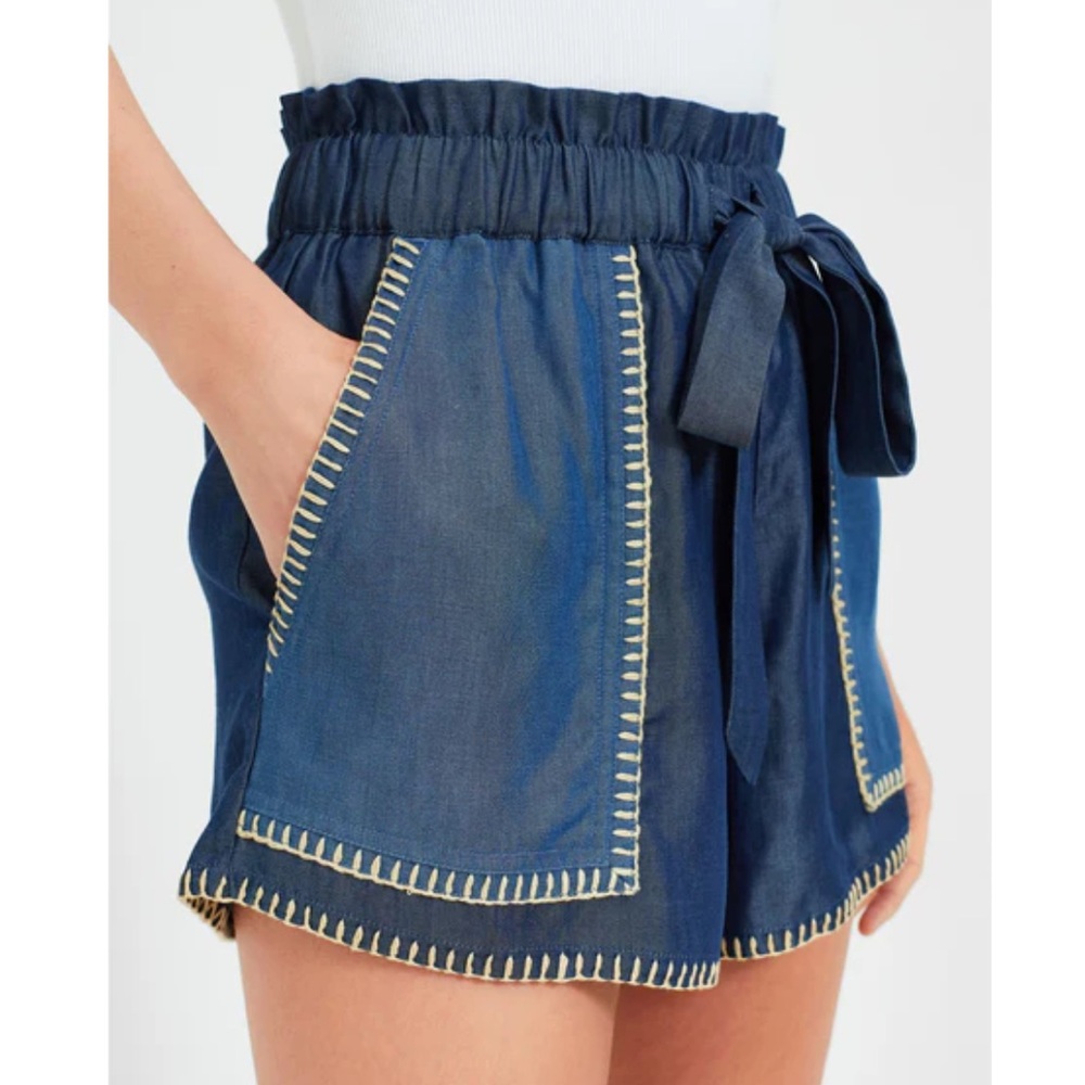 Carolina K Moni Light And Dark Blue Shorts Size M